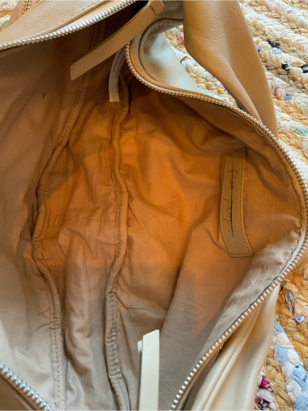 Free People Kaia Soft Cream Leather Sling Crossbody Bag with Knot Detail - Picture 10 of 10